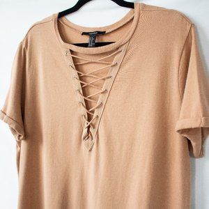 Forever 21 Tan Mid-Length Dress